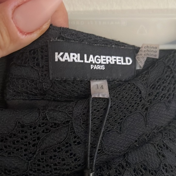 NWT Karl Lagerfeld Black Lace Midi Skirt with Pockets - Picture 5 of 6